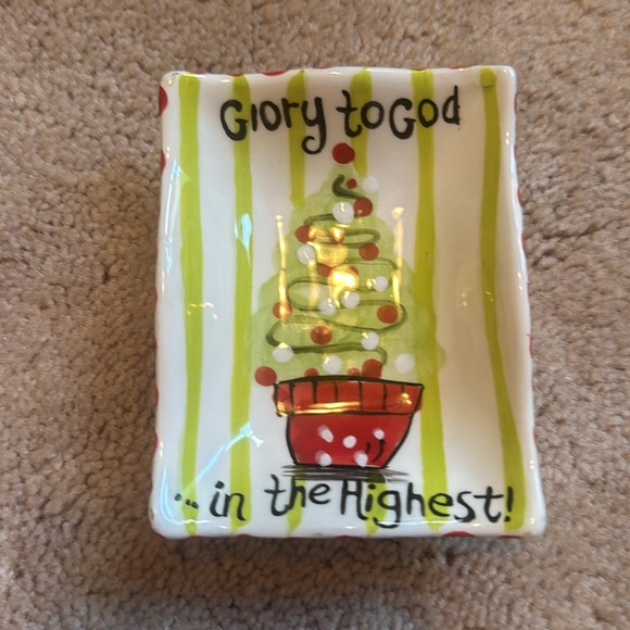 “Merry Christmas Y’all” Plate NWT plus spoon rest - Picture 5 of 7